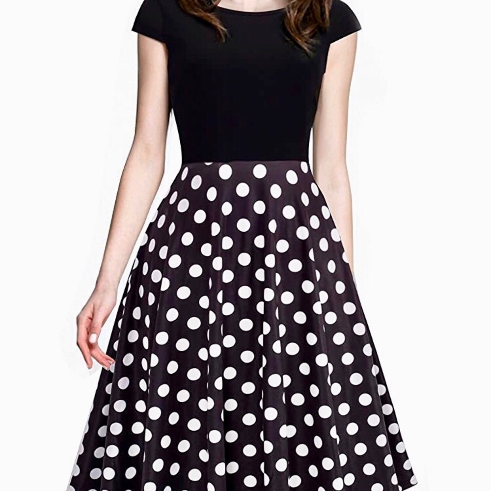 Women's 1950s Vintage Elegant Cap Sleeve Dress